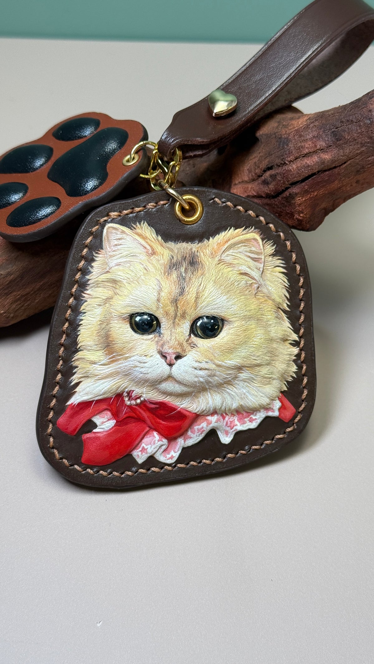Custom Leather Pet Portrait Tag (basic)